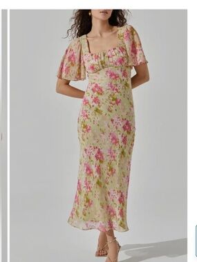 ASTR Floral Square-Neck Maxi Dress